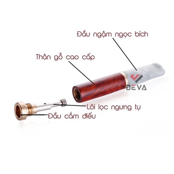 Tẩu gỗ cán Ngọc thuốc Zobo ZB 239