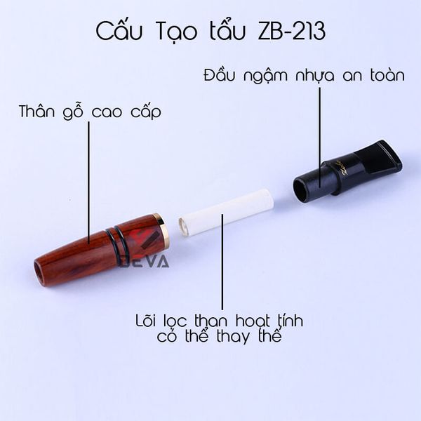 Tẩu lọc than hoạt tính Zobo thân gỗ ZB 213