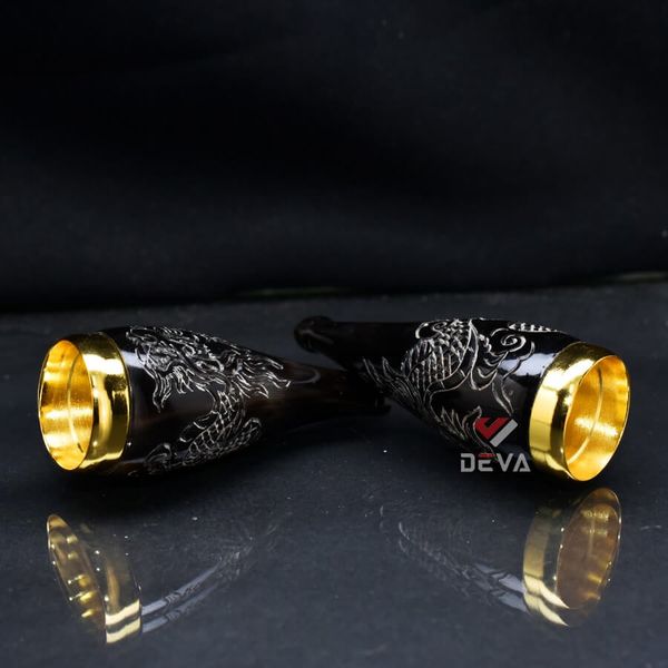 Tẩu sừng khắc rồng Free size TS07