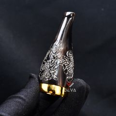 Tẩu sừng khắc rồng Free size TS07