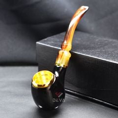 Tẩu sừng lõi đồng mạ vàng Freesize các cỡ TS09