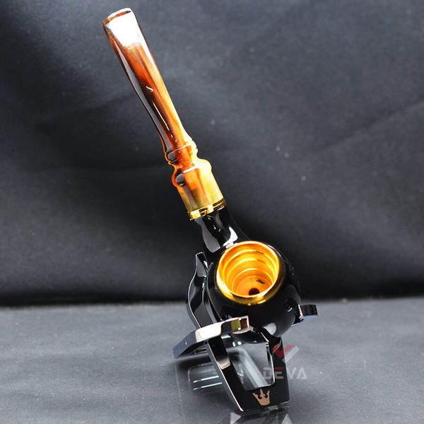 Tẩu sừng lõi đồng mạ vàng Freesize các cỡ TS09