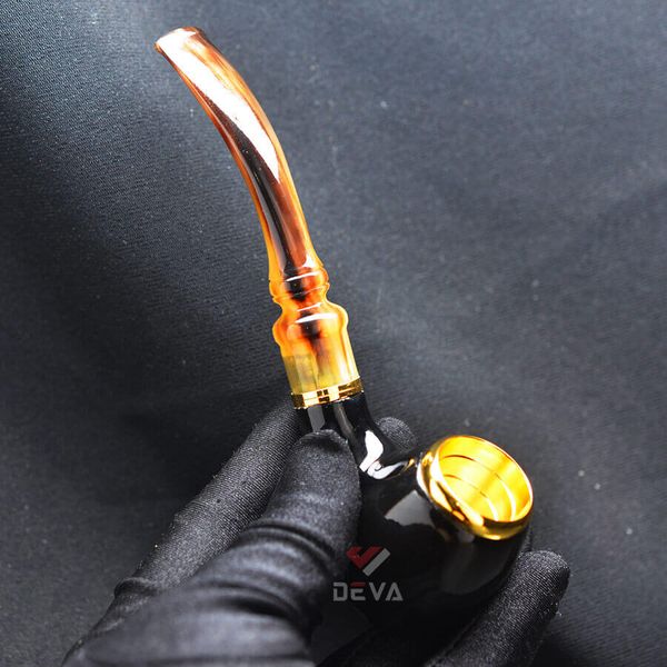 Tẩu sừng lõi đồng mạ vàng Freesize các cỡ TS09