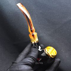 Tẩu sừng lõi đồng mạ vàng Freesize các cỡ TS09