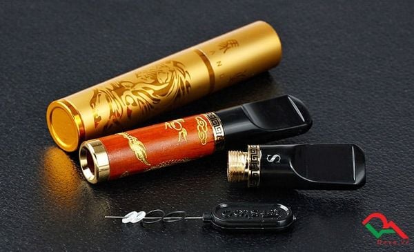 Tẩu lọc hình rồng mạ vàng Sanda Tarstop kèm ống đựng TS-930