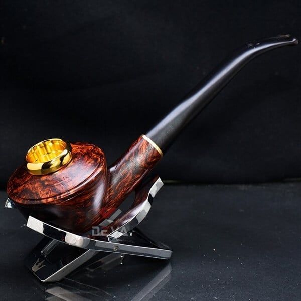 Tẩu cỡ trung Freesize 32-44 thân gỗ cán sừng TS27