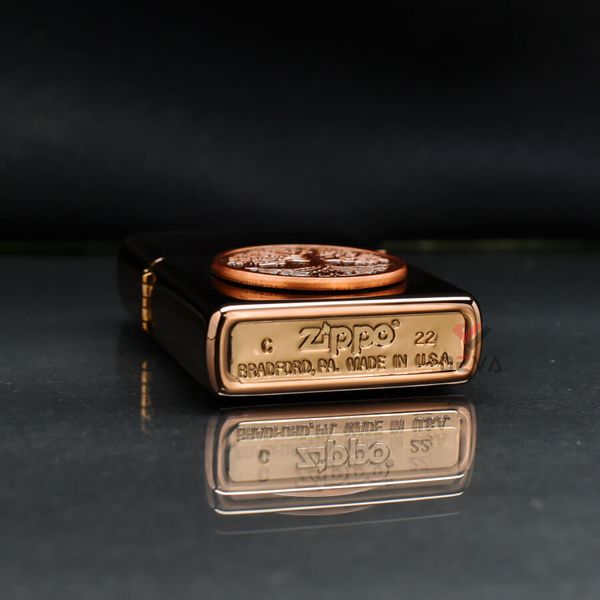 Tìm Zippo Vàng Hồng Ốp Emblem Cây Sự Sống Tree Of Life Z152