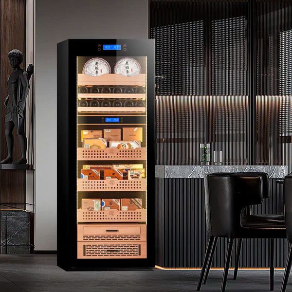 Tủ bảo quản rượu vang cigar 2 trong 1 Golden Fire H2180