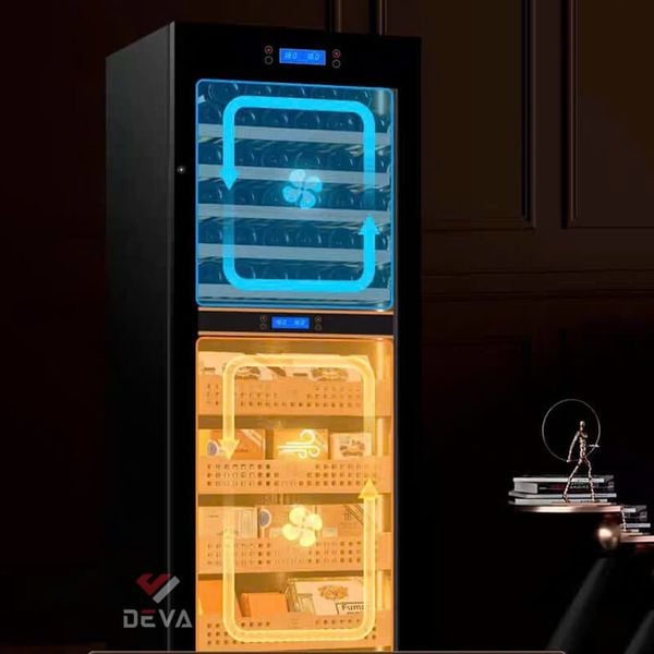 Tủ bảo quản rượu vang cigar 2 trong 1 Golden Fire H2180