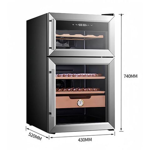 Tủ bảo quản Cigar và Vang 2 tầng loại nhỏ  Golden Fire GF 737