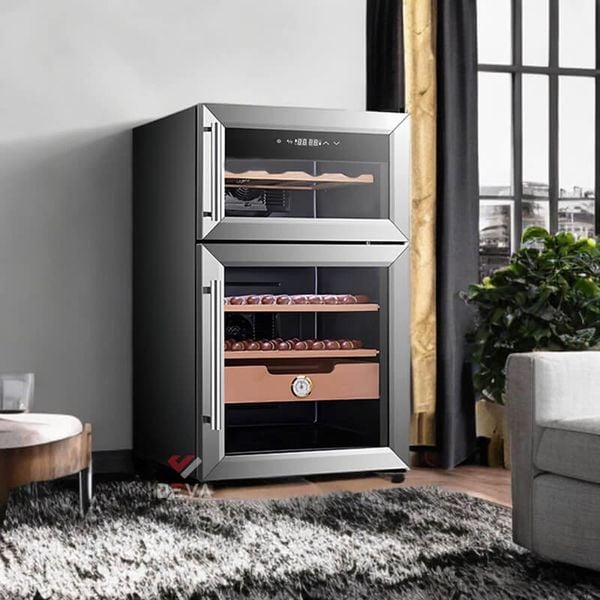 Tủ bảo quản Cigar và Vang 2 tầng loại nhỏ  Golden Fire GF 737