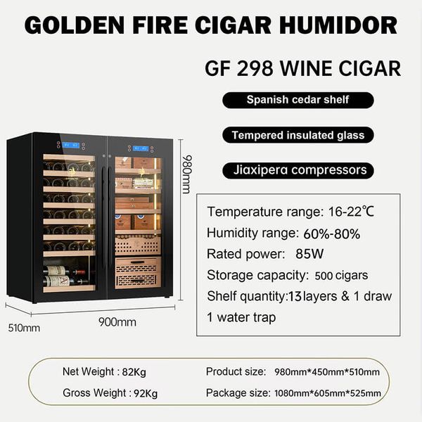 Tủ bảo quản Cigar và rượu vang GF-298