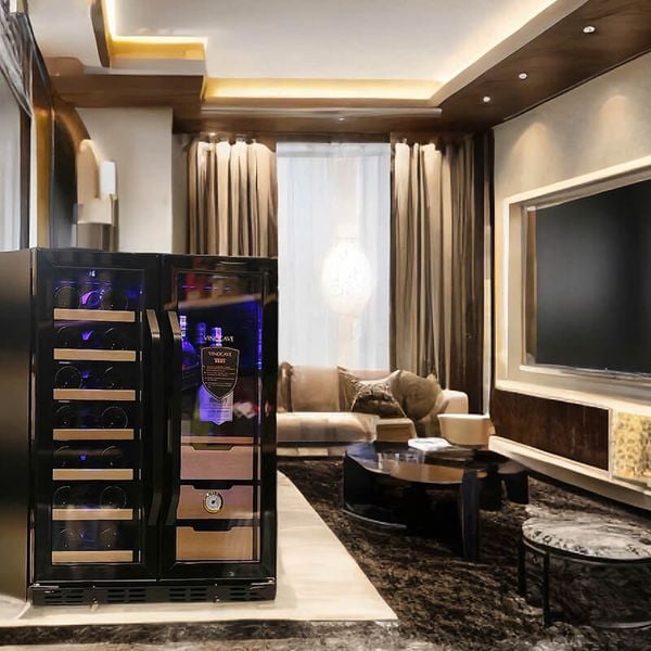 Tủ bảo quản Cigar rượu vang 2 trong 1 Vinocave CWC-150