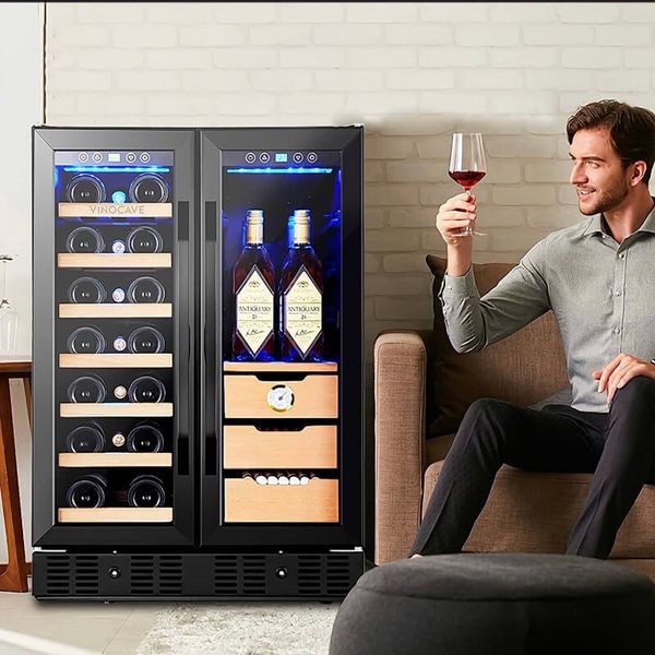 Tủ bảo quản Cigar rượu vang 2 trong 1 Vinocave CWC-150