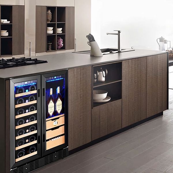 Tủ bảo quản Cigar rượu vang 2 trong 1 Vinocave CWC-150