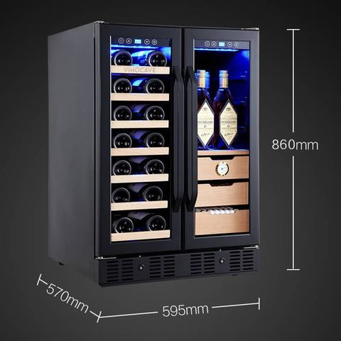 Tủ bảo quản Cigar rượu vang 2 trong 1 Vinocave CWC-150
