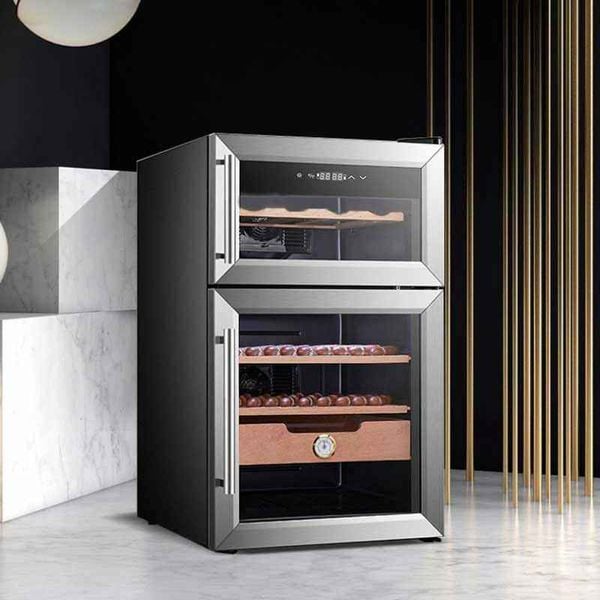Tủ bảo quản Cigar và Vang 2 tầng loại nhỏ  Golden Fire GF 737