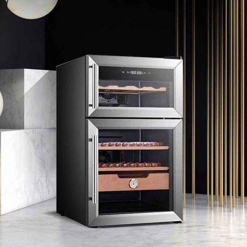 Tủ bảo quản Cigar và Vang 2 tầng loại nhỏ  Golden Fire GF 737