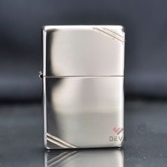Zippo Bạc Khối Tái Bản 1937 Vintage Chặt Góc Trơn Bóng BK02