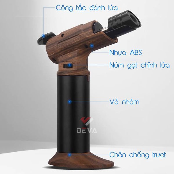 Bật lửa gas Honest khò đại 1 tia để bàn có chân đế BCZ 846