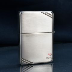 Zippo Bạc Khối Tái Bản 1937 Vintage Chặt Góc Khắc Bản Đồ Việt Nam BK88