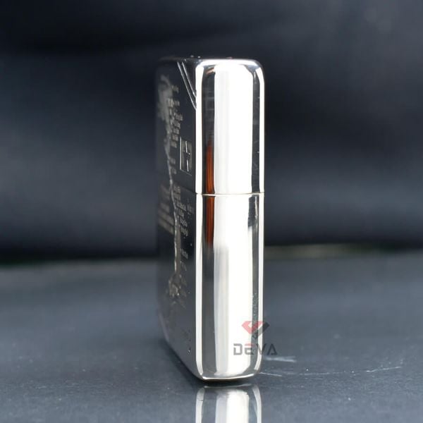 Zippo Bạc Khối Tái Bản 1937 Vintage Chặt Góc Khắc Bản Đồ Việt Nam BK88