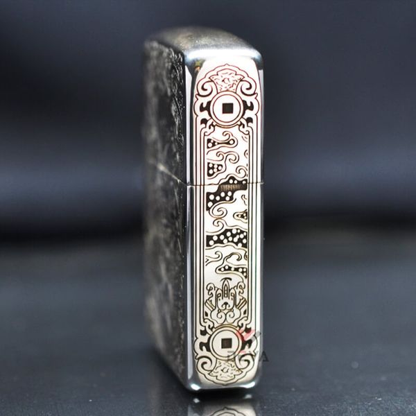 Zippo Bạc Khối Tái Bản 1941 Khắc Kỳ Lân BK38