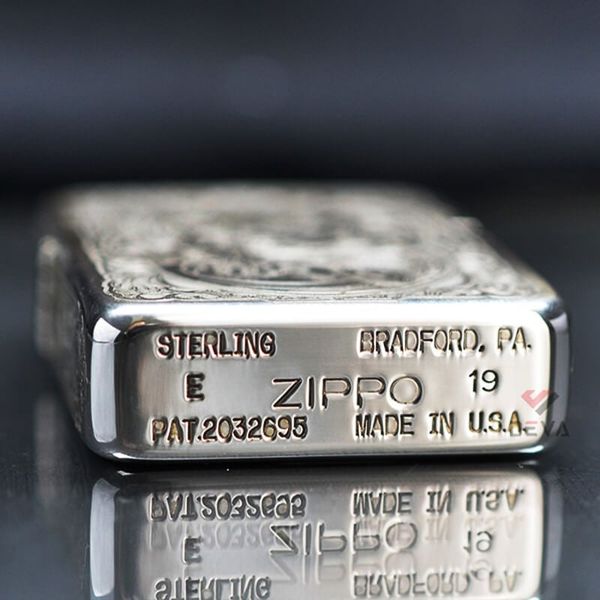 Zippo Bạc Khối Tái Bản 1941 Khắc Kỳ Lân BK38