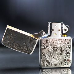 Zippo Bạc Khối Tái Bản 1941 Khắc Kỳ Lân BK38