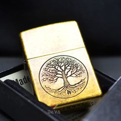 Zippo Đồng Bụi Khắc Cây Cuộc Đời Tree Of Life Z315
