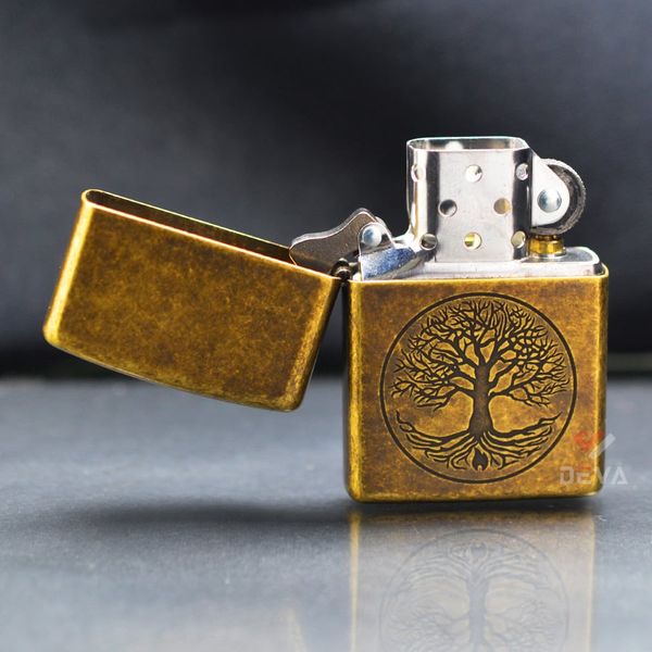 Zippo Đồng Bụi Khắc Cây Cuộc Đời Tree Of Life Z315