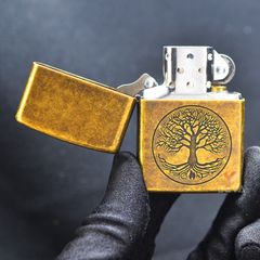 Zippo Đồng Bụi Khắc Cây Cuộc Đời Tree Of Life Z315