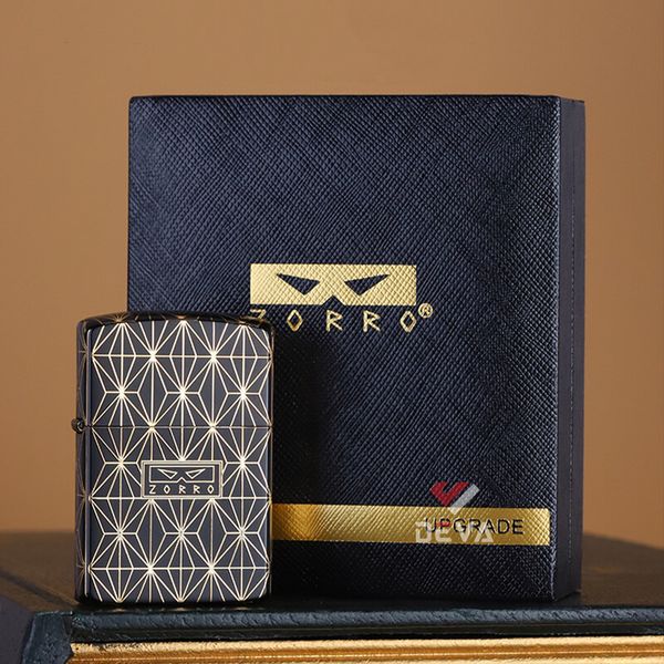 Bật lửa Zorro hoa văn kim cương mạ vàng bản giới hạn Z2-1080