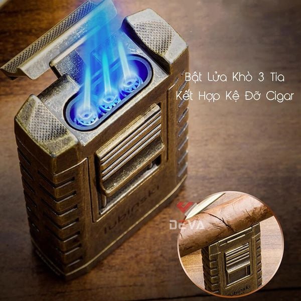 Bao da đựng 4 khay Cigar Lubinski có bật lửa và dao cắt YJA 50016