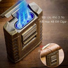 Bao da đựng 4 khay Cigar Lubinski có bật lửa và dao cắt YJA 50016