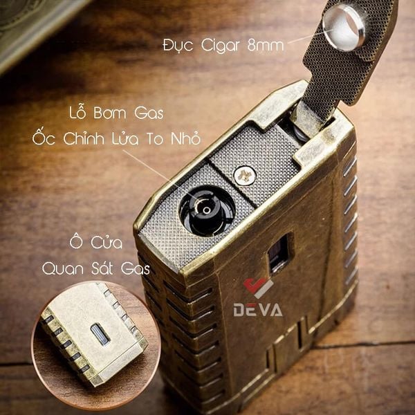 Bao da đựng 4 khay Cigar Lubinski có bật lửa và dao cắt YJA 50016