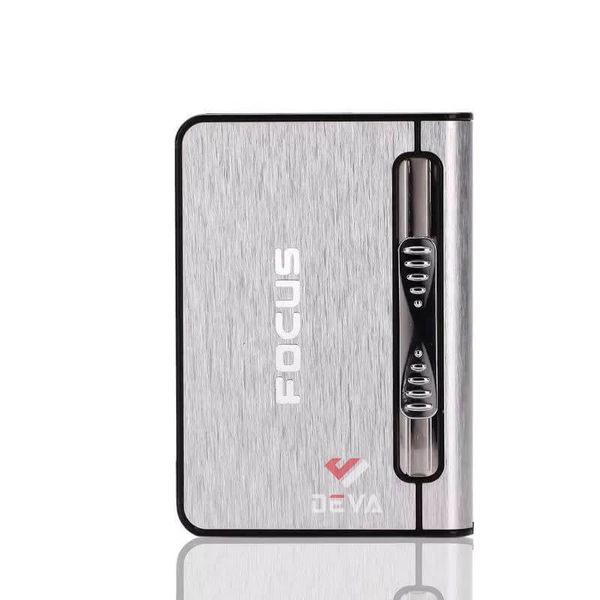 Hộp đựng thuốc lá Focus loại 10 điếu size 6.5mm kèm bật lửa khò 1 tia JD YH002