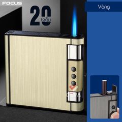 Hộp đựng thuốc lá Focus  20 điếu kèm bật lửa khò JD YH072