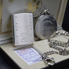 Set Zippo 2001 đồng hồ mạ bạc giới hạn C134