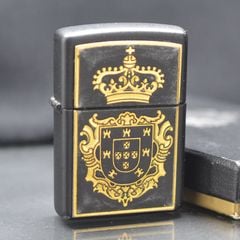 Zippo 1996 Emblem Vương Miện – Mạ Vàng Gold Plated Bản Hoàng Gia Sang Trọng C05