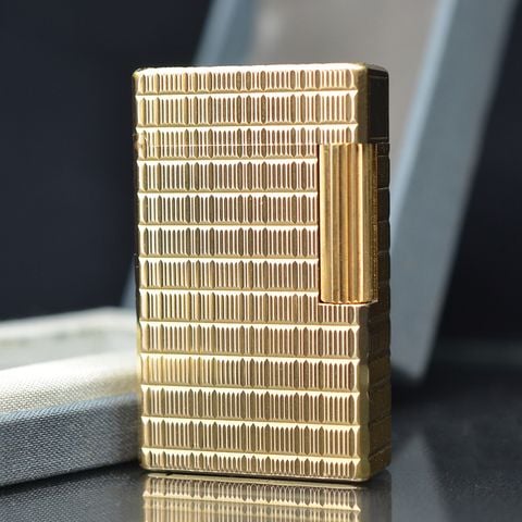 S.T. Dupont Ligne 1 (1 Lỗ Cao) - Bọc Vàng 20 Microns - Tuyệt Tác Di Sản Pháp DPH86