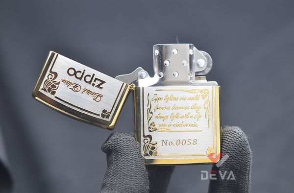 Set zippo mạ vàng kèm bình xăng mini 1994 C792