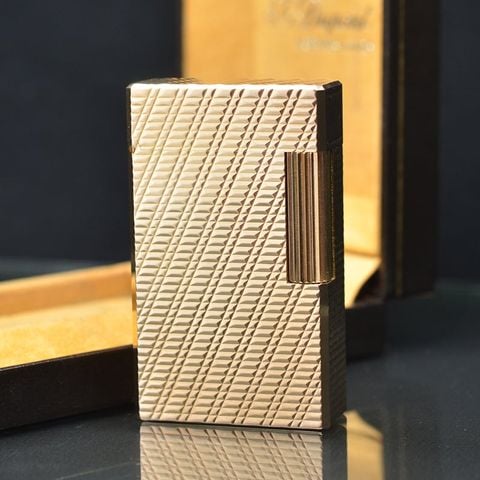 S.T. Dupont Ligne 1 (1 Lỗ Cao) - Bọc Vàng 20 Microns - Thiết Kế Classic Bệ Vệ DPH69