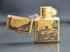 Zippo 1995 ốp Emblem hình gấu bắt cá C123