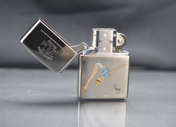 Zippo 1997 mạ bạc sinh nhật 100th Varga C173