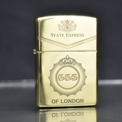Zippo Armro khắc 555 vàng bóng ZK161