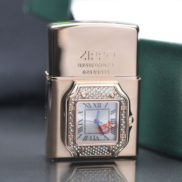 Zippo xuất Nhật gắn mặt đồng hồ cao cấp ZN295