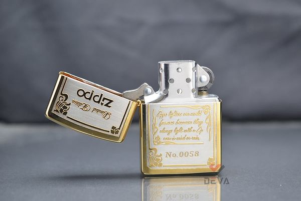 Set zippo mạ vàng kèm bình xăng mini 1994 C792