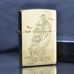 Zippo đồng khắc hình thuyền ZK160