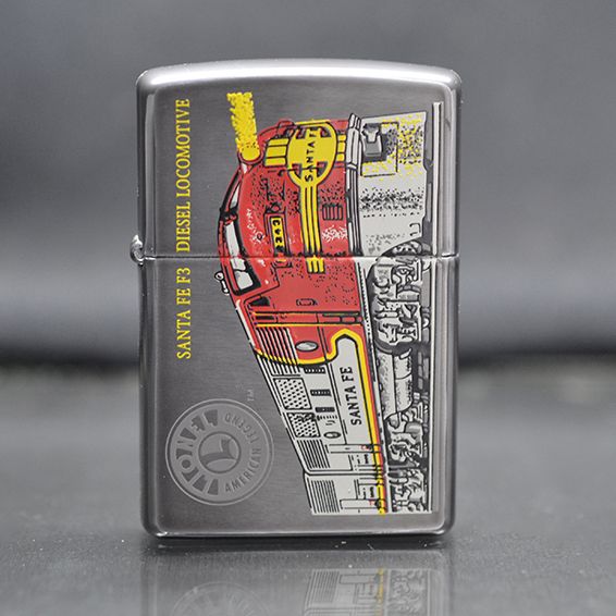 Zippo 1998 Hình Đoàn Tàu Hơi Nước - Bản Sơn Đổ Màu Cao Cấp C124